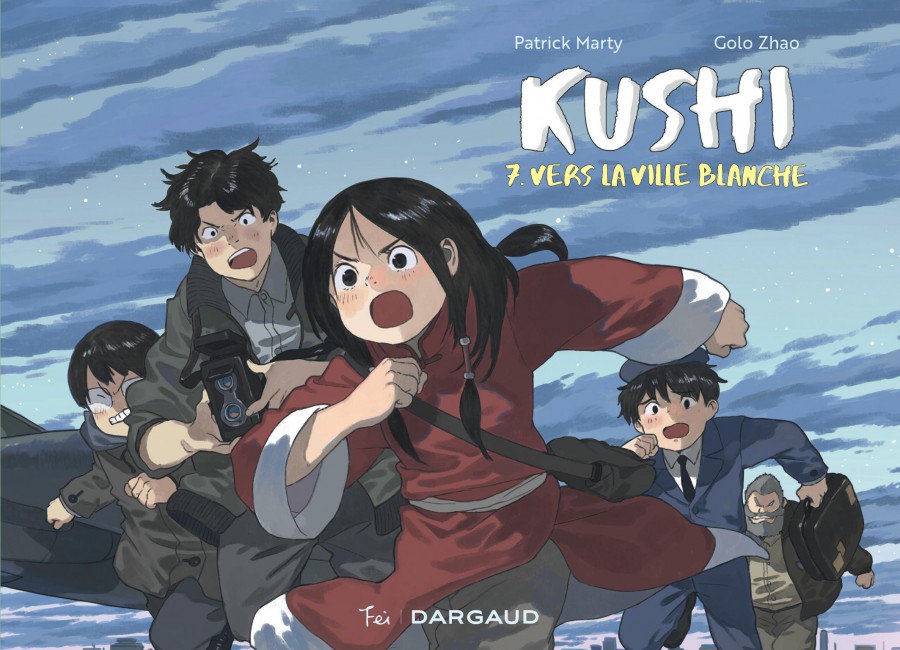 Kushi, bande dessinée illustrée par Golo Zhao, saison 1 en 4 tomes, Éditions Fei, 2017-2019.