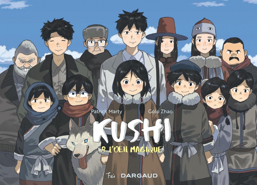 Kushi, bande dessinée illustrée par Golo Zhao, saison 1 en 4 tomes, Éditions Fei, 2017-2019.